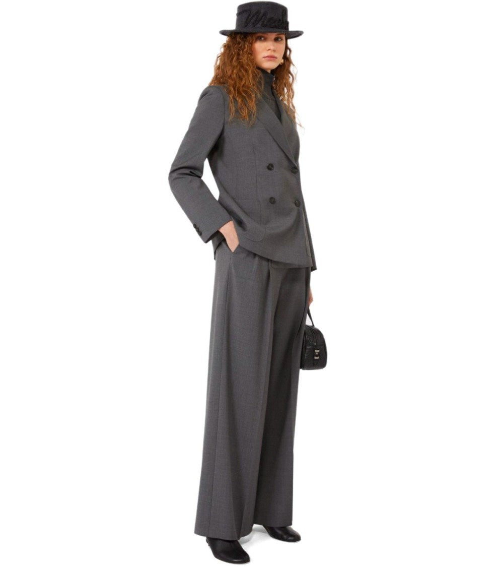 Max Mara Ornati Grey Double-Breasted Blazer