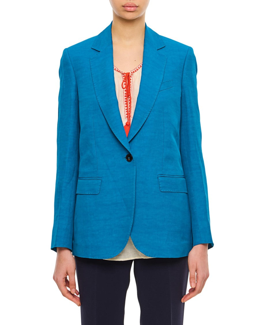 Alberto Biani Tailored Blue Jacket With Notched Lapel
