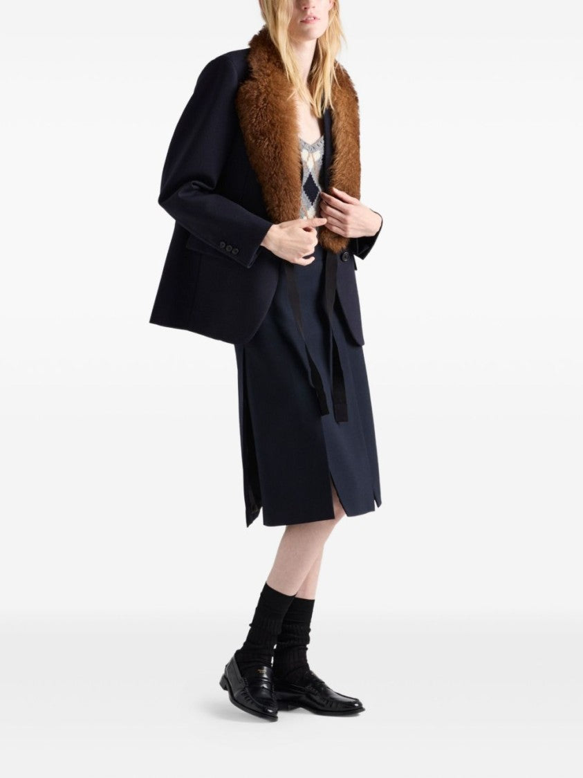 Prada Tailored Black Midi Skirt