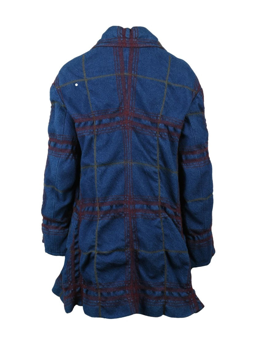 Vivienne Westwood Anglomania Blue Cotton-Blend Double-Breasted Coat