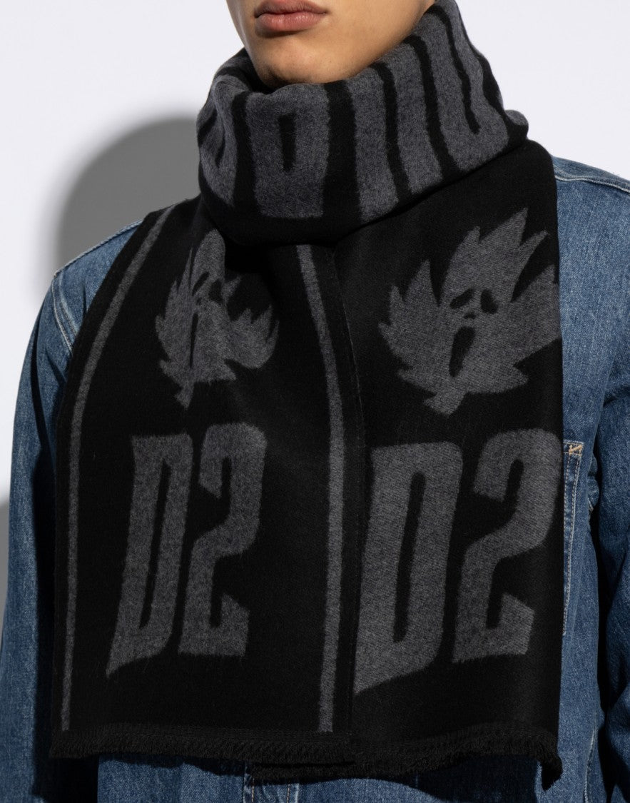 Dsquared2 Horror Logo Knit Scarf