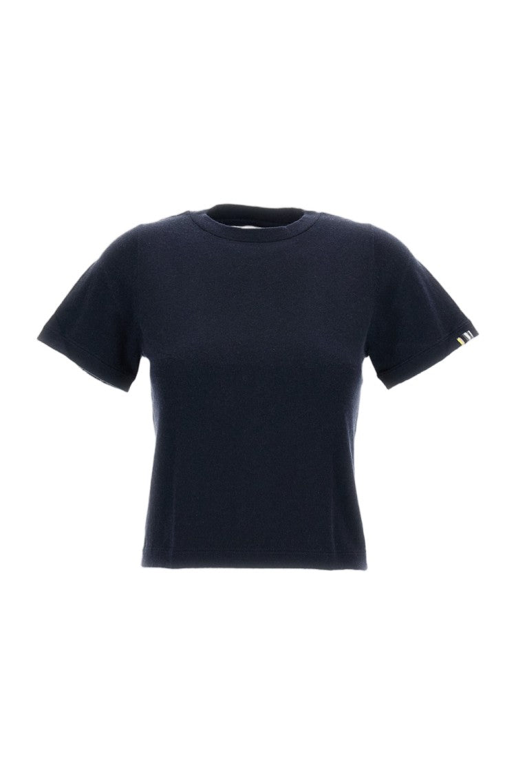 Extreme Cashmere Navy Blue N.267 Tina Cropped T-Shirt