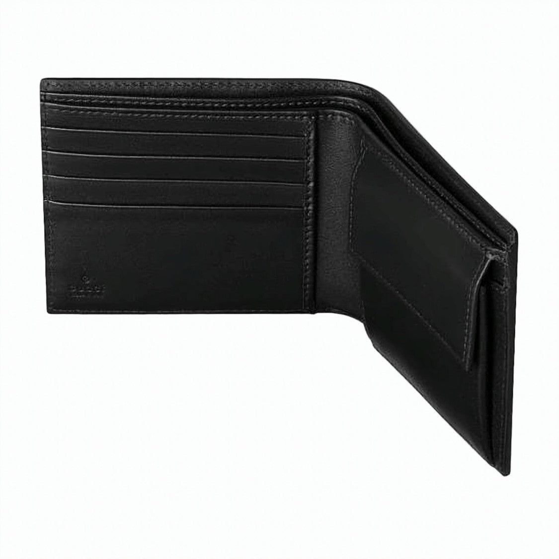 Gucci Embossed Leather Bifold Wallet With Interlocking Pattern
