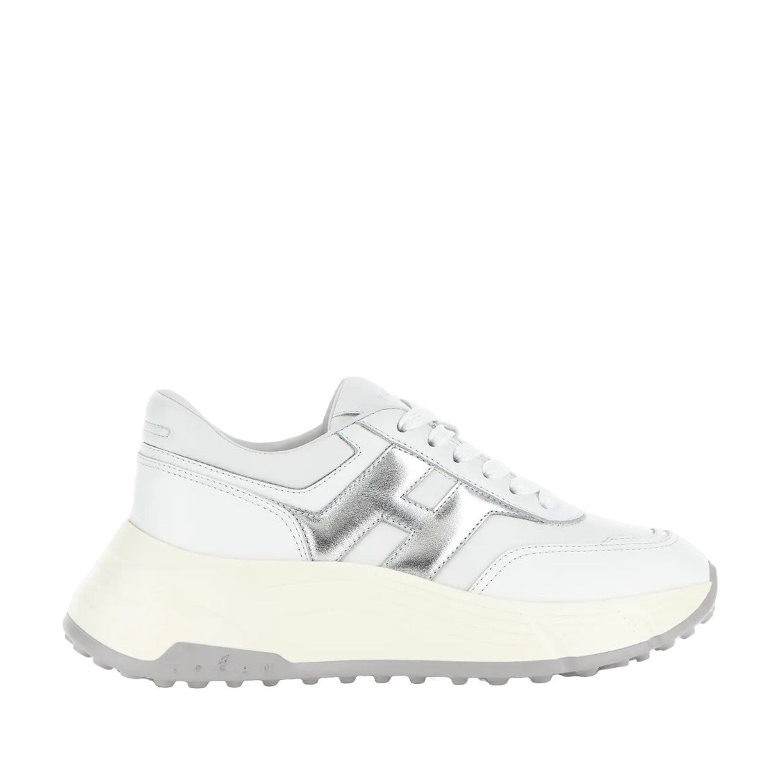 Hogan Lace-Up Sneakers With Metallic Accents