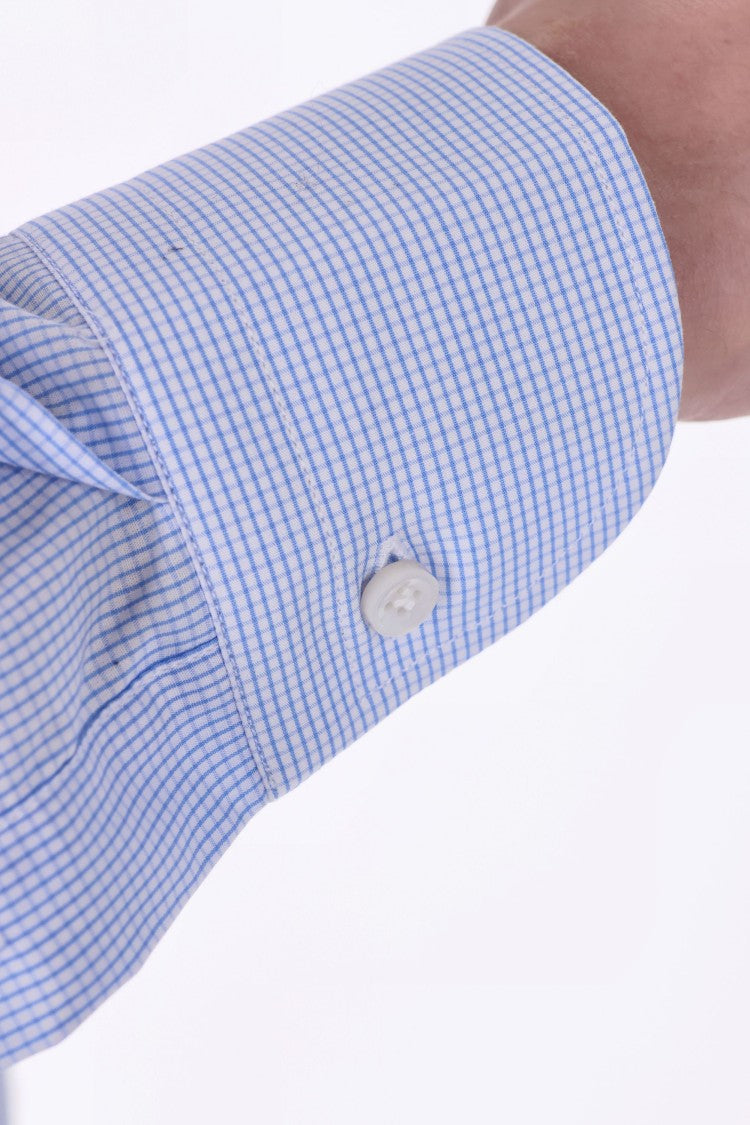 Borriello Micro Check Cotton Tailored Shirt