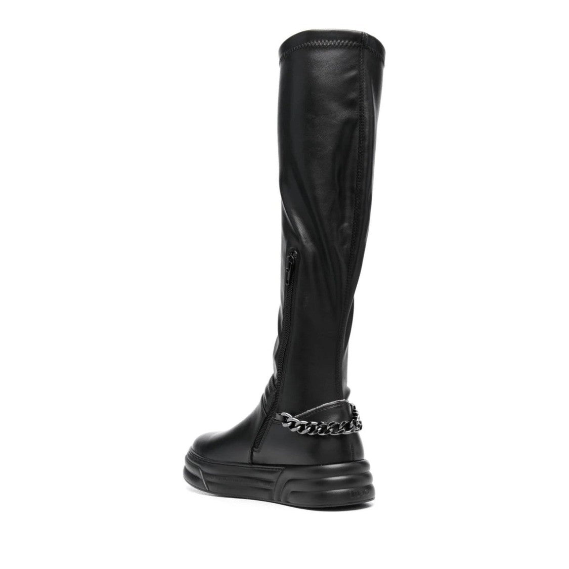 Liu Jo Black Cleo 19 Polyurethane Chain Accent Boots