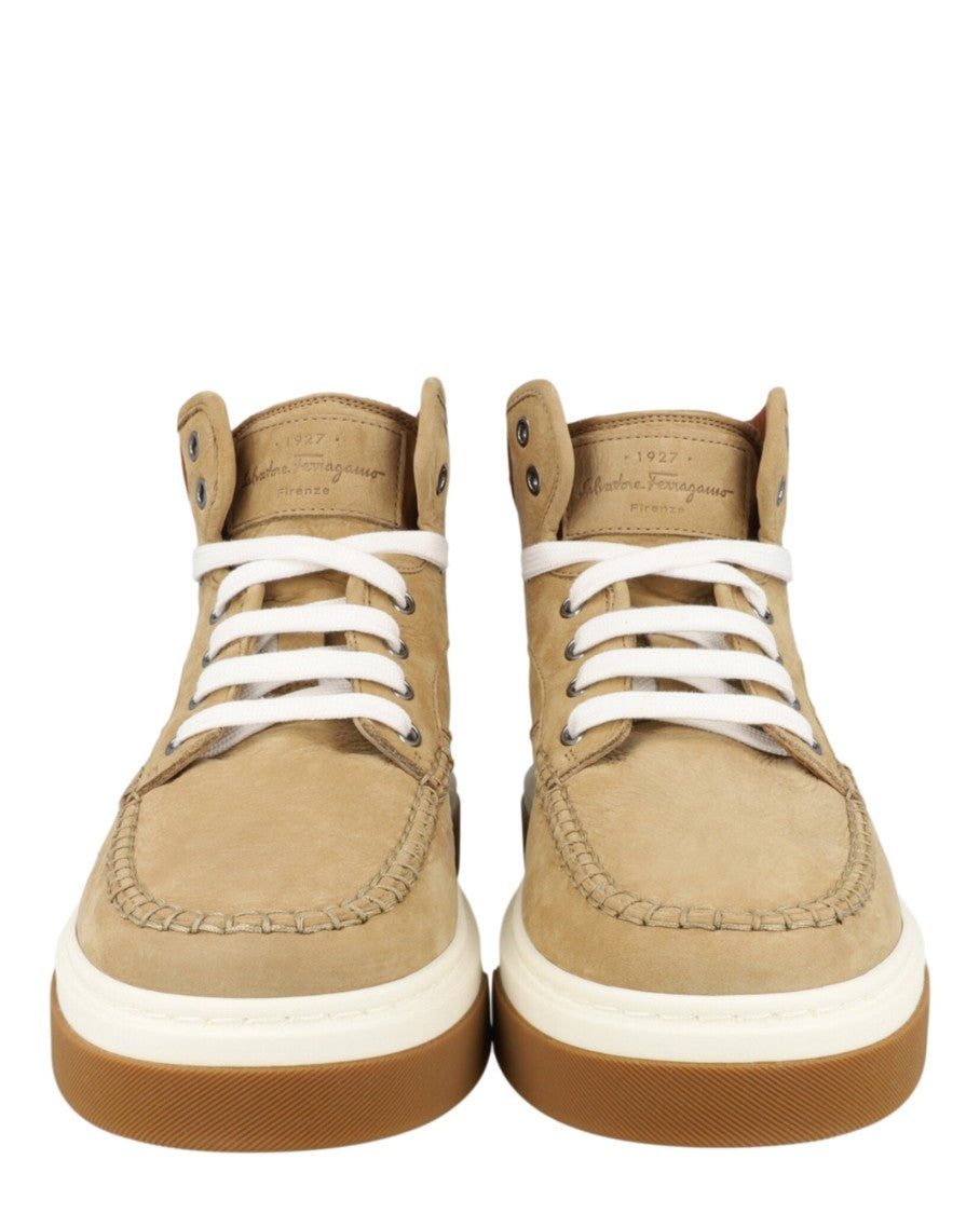 Ferragamo Cassina Suede High-Top Sneakers
