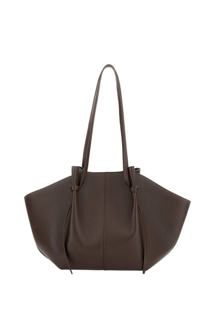 Yuzefi Spacious Pebbled Leather Tote With Adjustable Handles