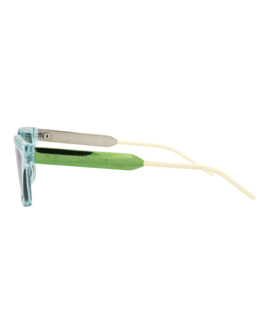 Gucci Square-Frame Injection Sunglasses With Reflective Green Lenses