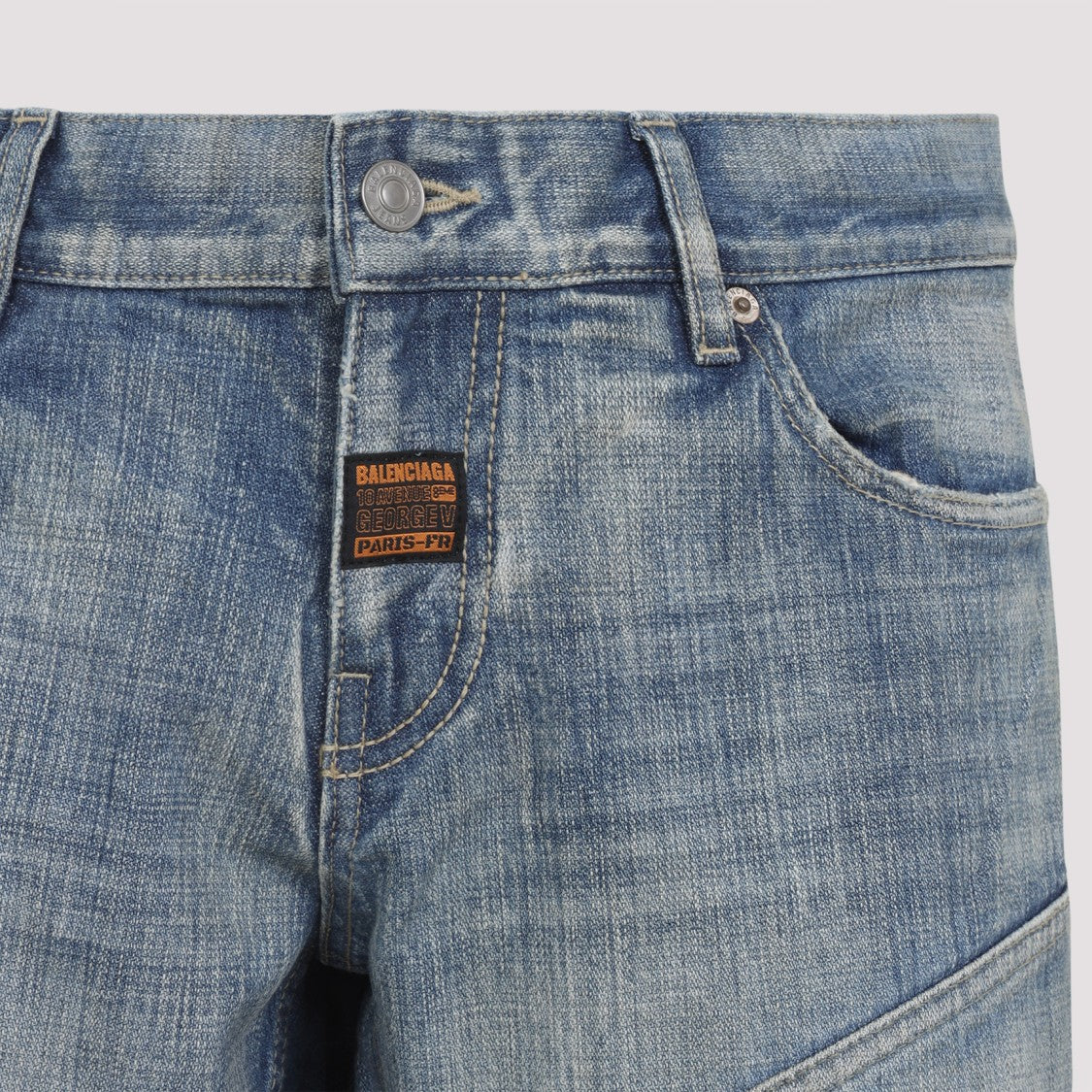 Balenciaga Light Blue Fitted Low Waist Denim Jeans