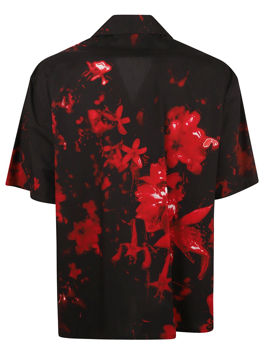 Alexander Mcqueen Short-Sleeved Floral Print Alexander Mcqueen Shirt