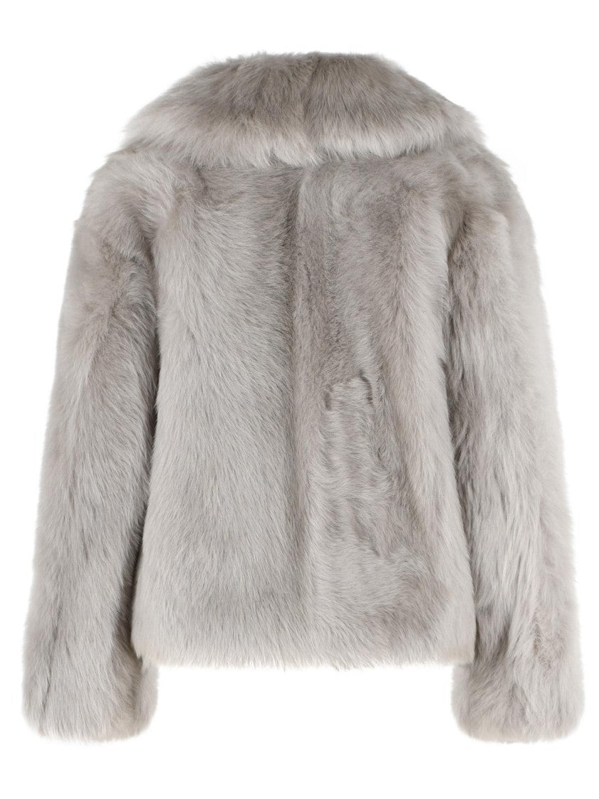 Salvatore Santoro Grey Sheepskin Fur Jacket