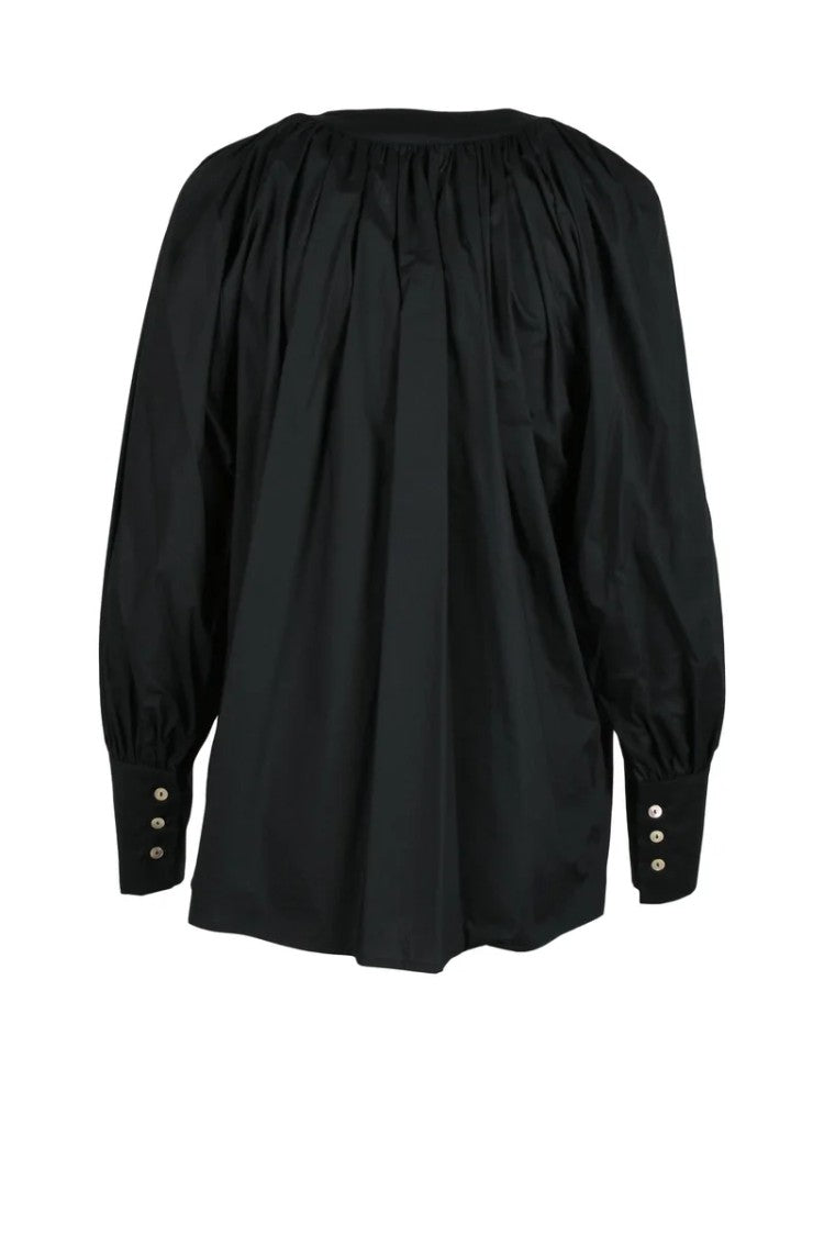 L Autre Chose Black Cotton Blouse