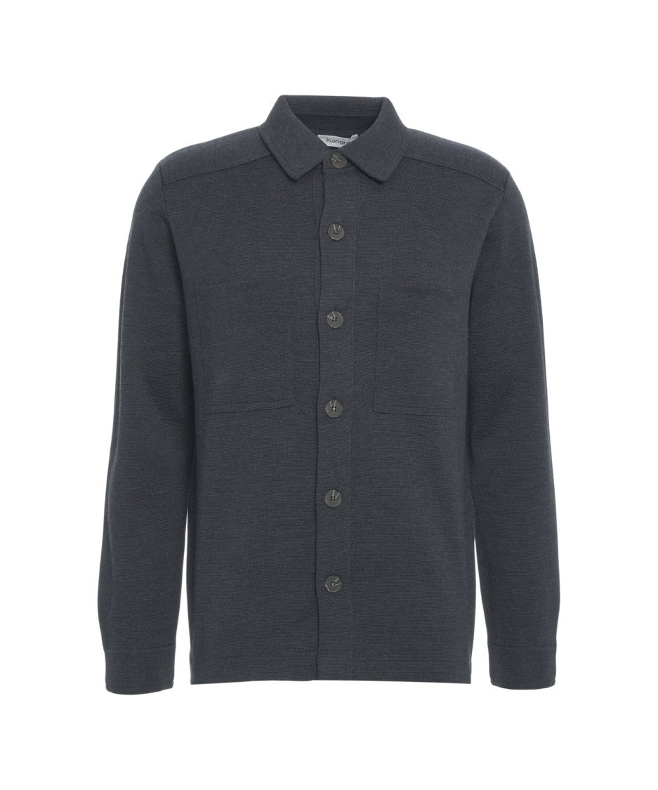 Kangra Wool Overshirt With Classic Kent Collar