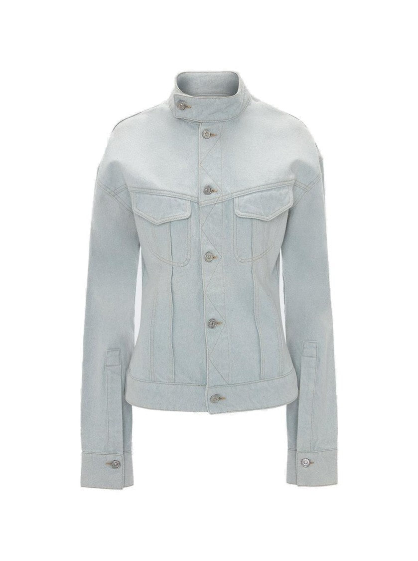 Victoria Beckham Sculptural Denim Jacket Light Blue