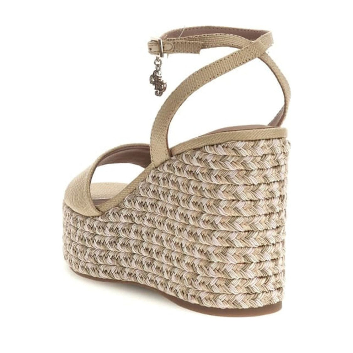 Guess Beige Everly Woven Platform Wedge Sandals