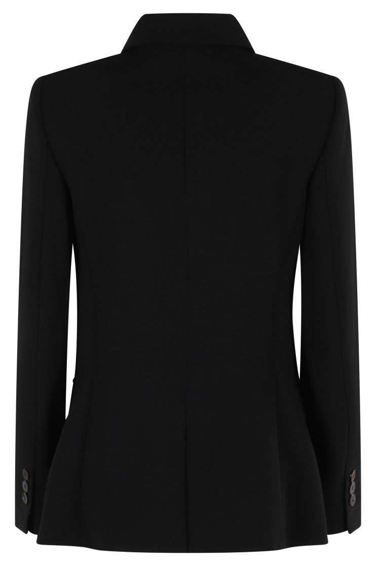 Theory Black Strapless Crepe Blazer