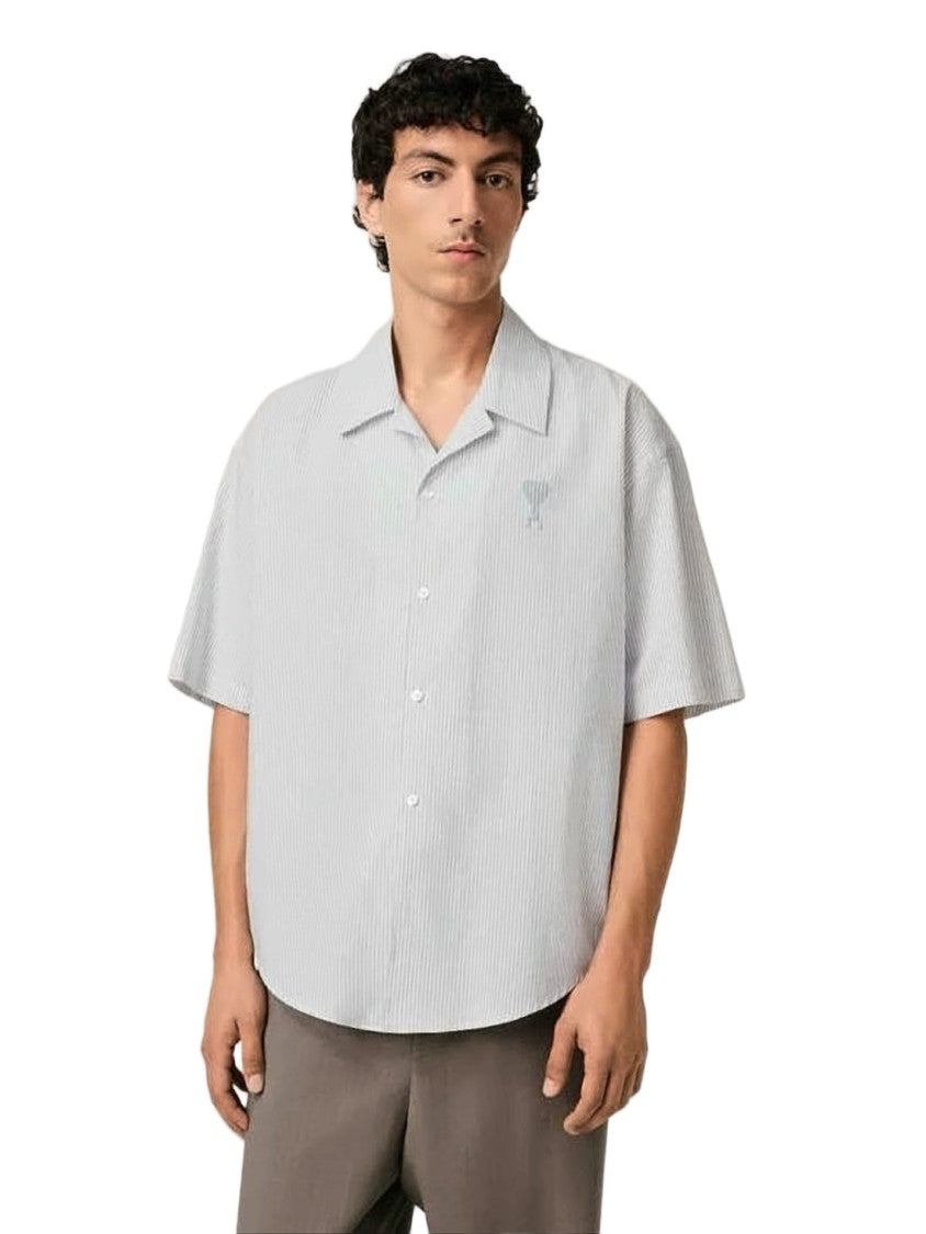 Ami Paris Relaxed Fit Short-Sleeve Shirt With Camp Collar