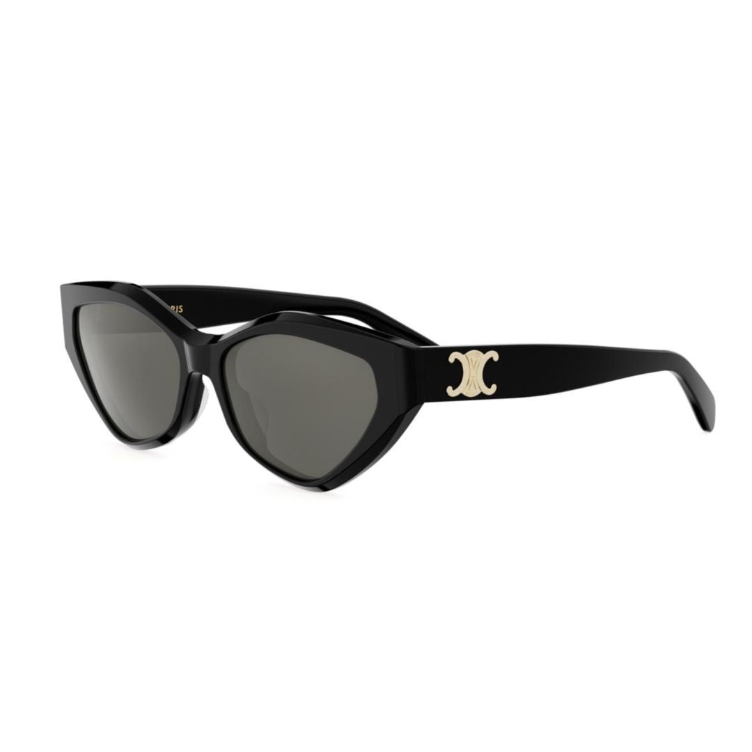 Celine Bold Cat-Eye Sunglasses With Gold Emblem