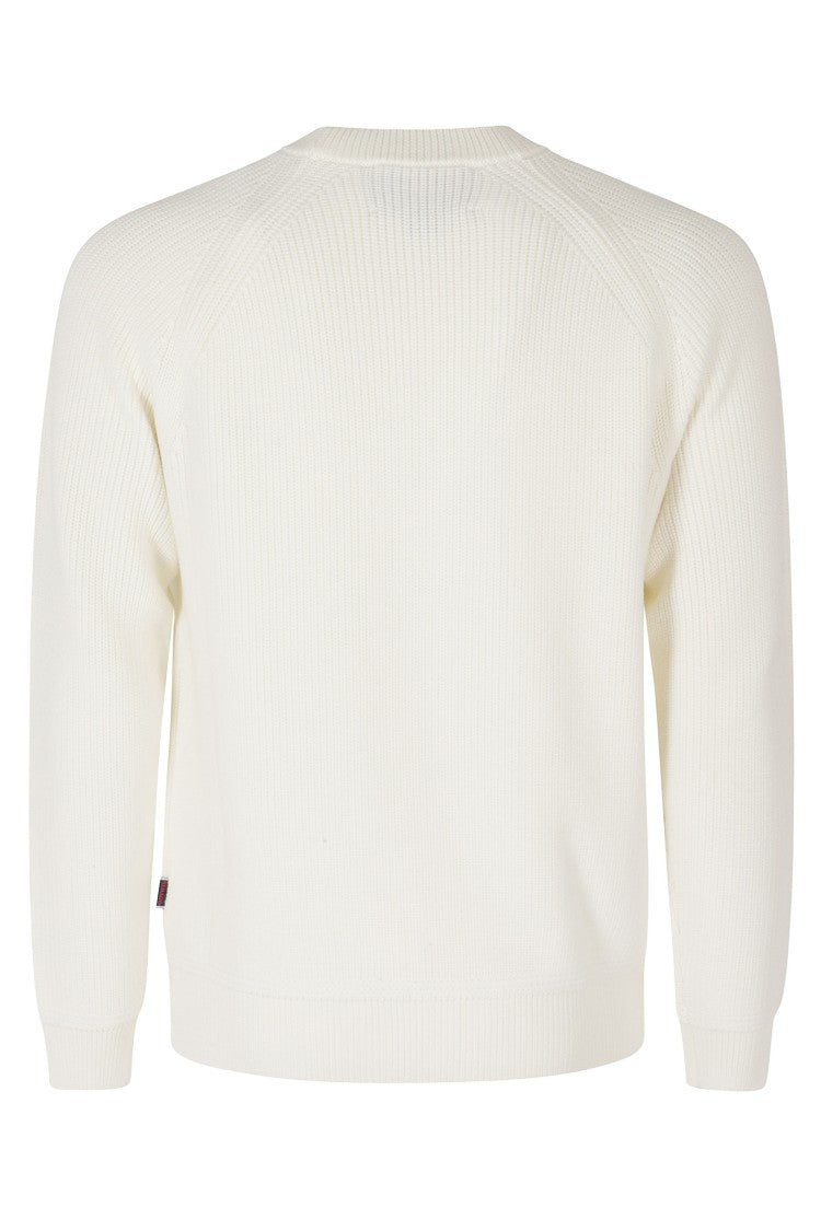 Sebago Natural White Ribbed Merino Wool Sweater