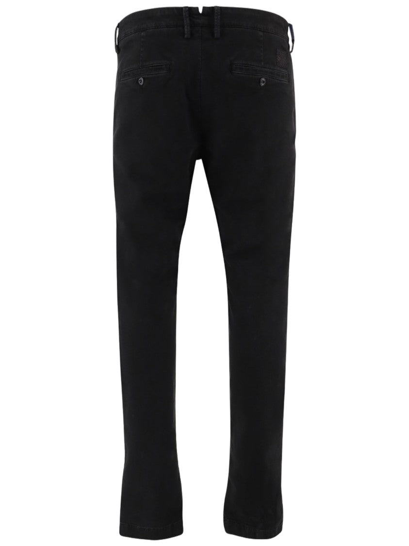 Jacob Cohen Black Tailored Slim-Fit Stretch Cotton-Blend Formal Pants
