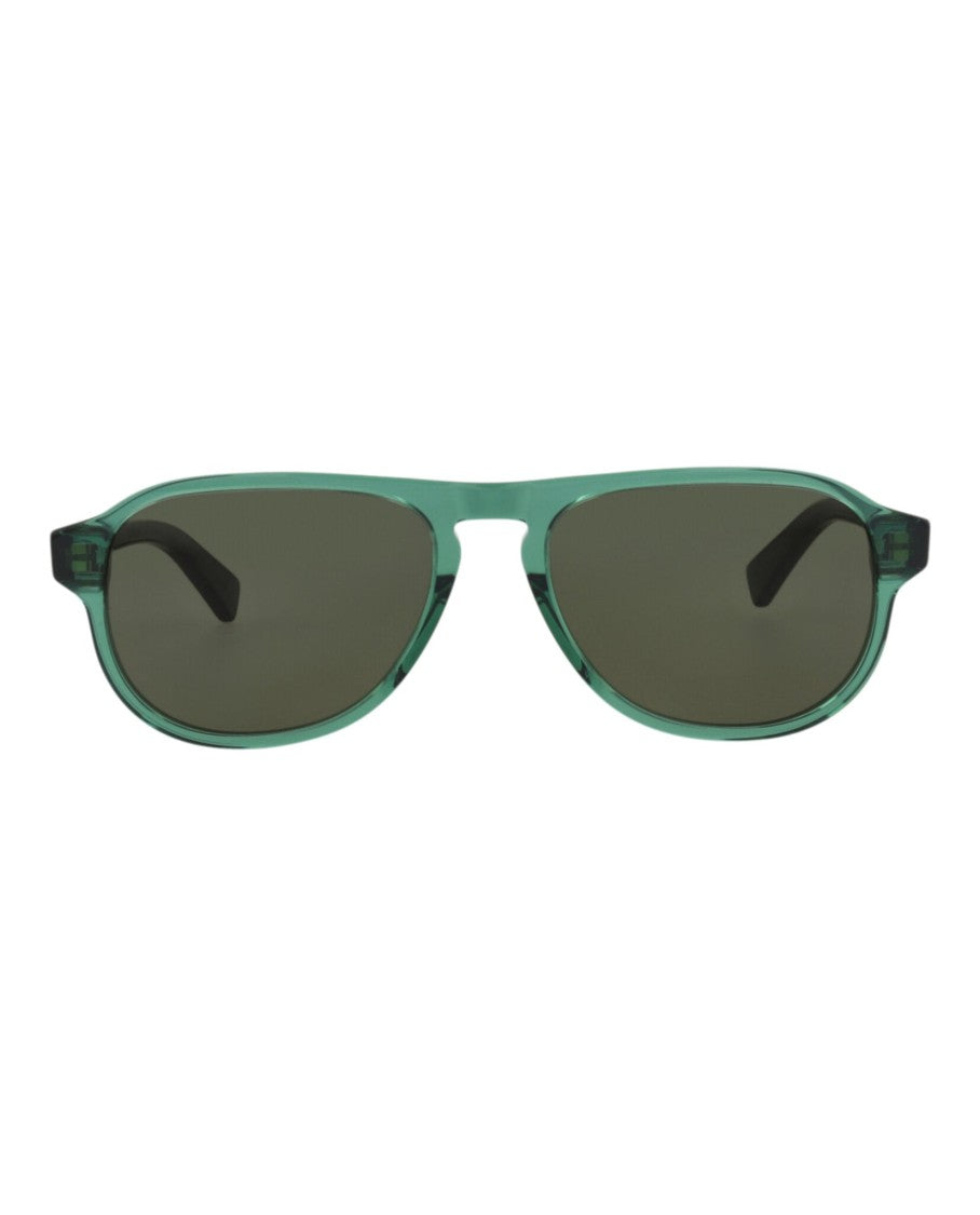 Bottega Veneta Translucent Green Aviator-Frame Sunglasses In Recycled Acetate