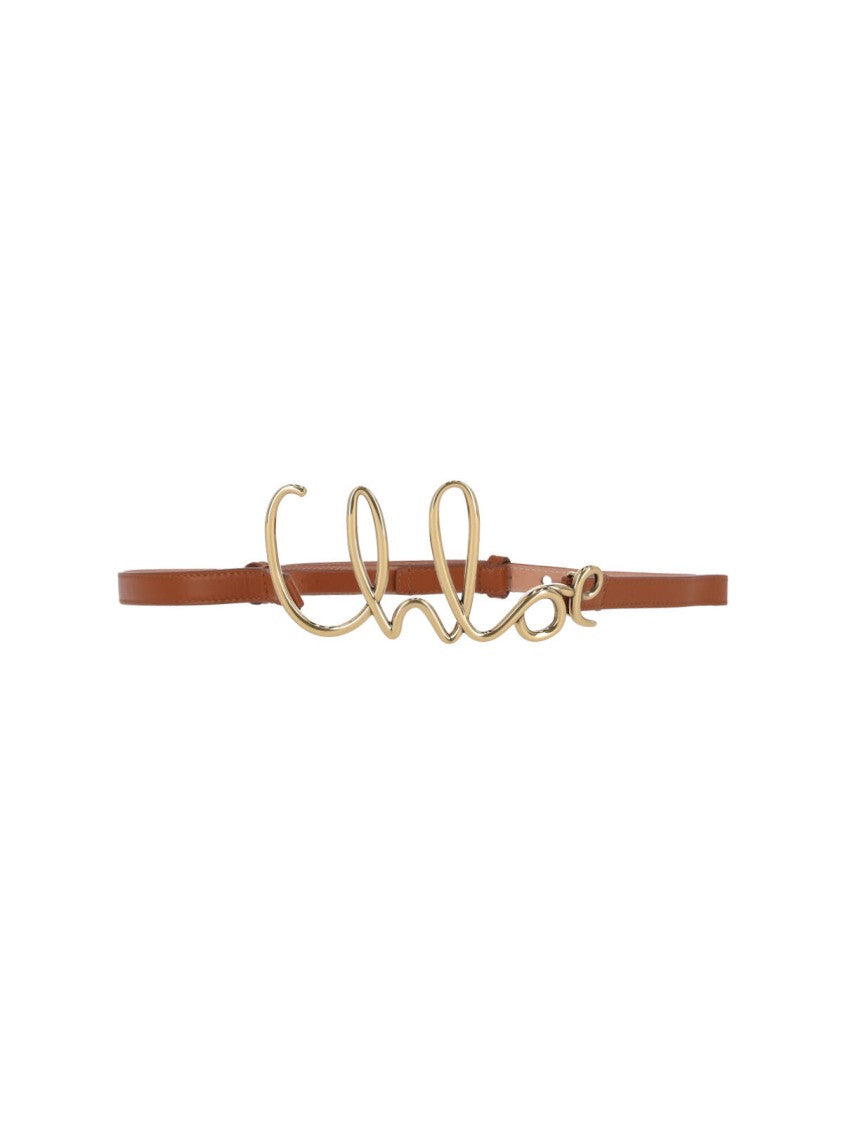 Chloé Thin "Iconic" Belt – Brown