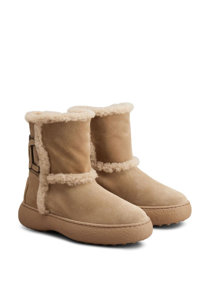Tod's Lambskin Ankle Boots With Cozy Shearling Lining