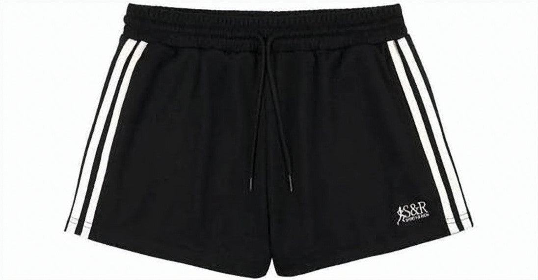 Sporty And Rich Black Relaxed Fit Sporty Shorts