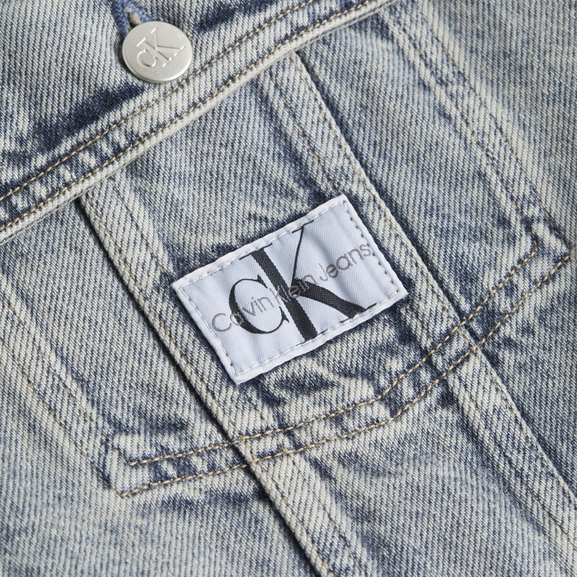 Calvin Klein Boxy Cropped Jacket With Logoed Button Details