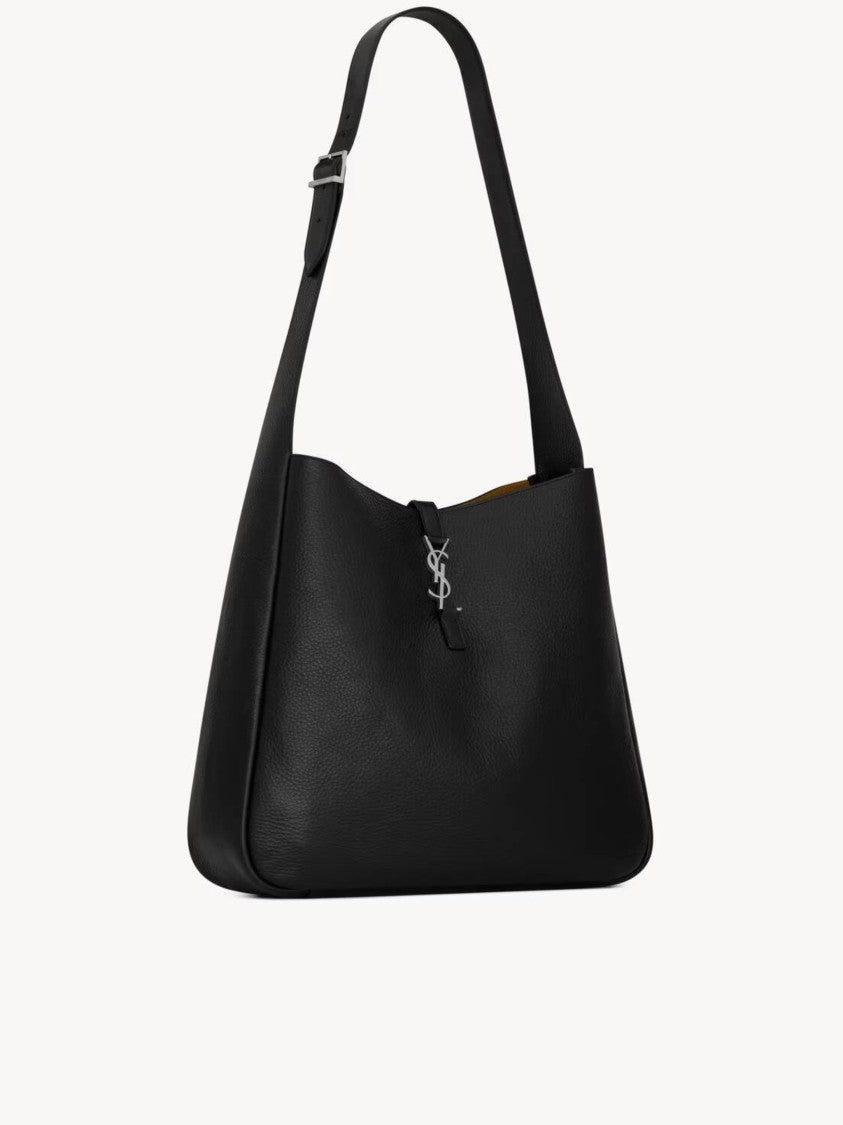 Saint Laurent 5A7 Hobo Black Leather Adjustable Shoulder Bag