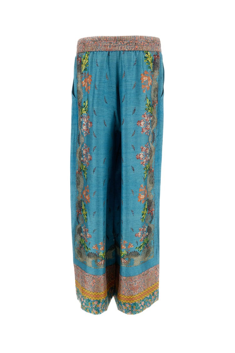 Pierre-Louis Mascia Multicolor Printed Silk Palazzo Trousers