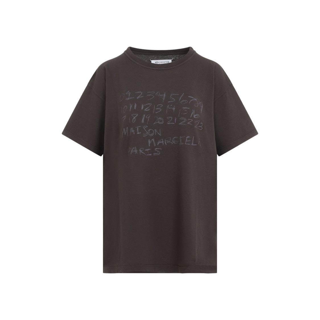 Maison Margiela Relaxed-Fit Brown Cotton T-Shirt With Subtle Graphic Detail