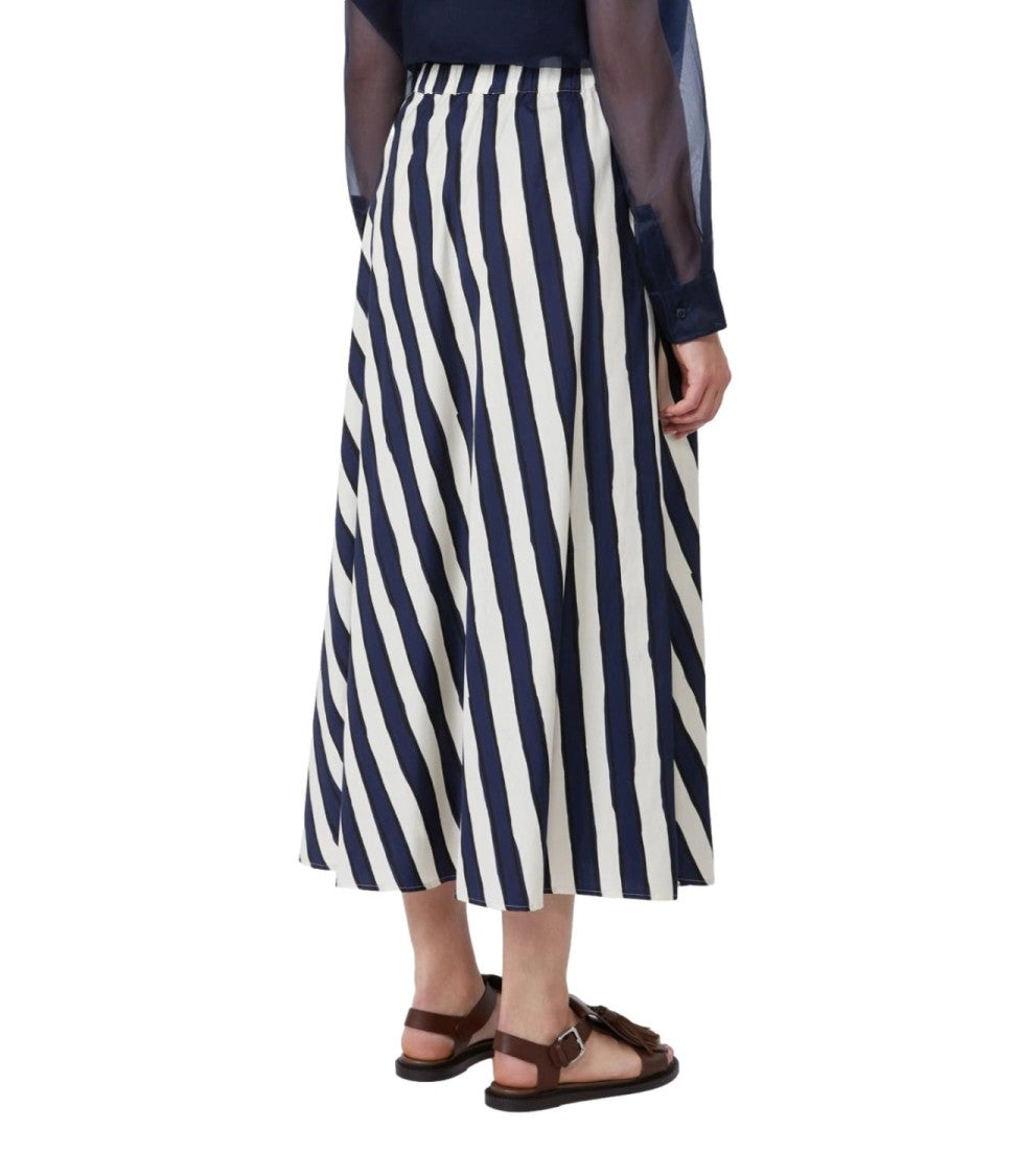Max Mara Blue Striped Wkduomo Cotton Skirt