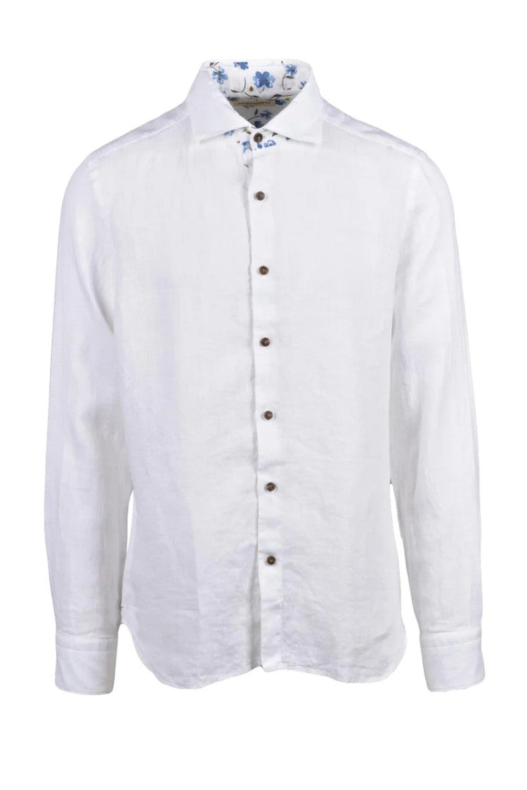 Ghirardelli White Linen Men's Linen Shirt