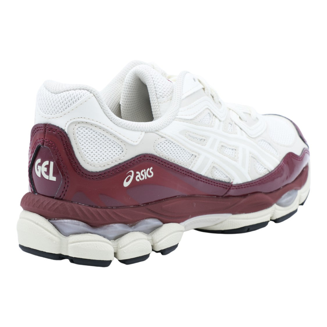 Asics White Mesh Maroon Patent Gel Sneakers