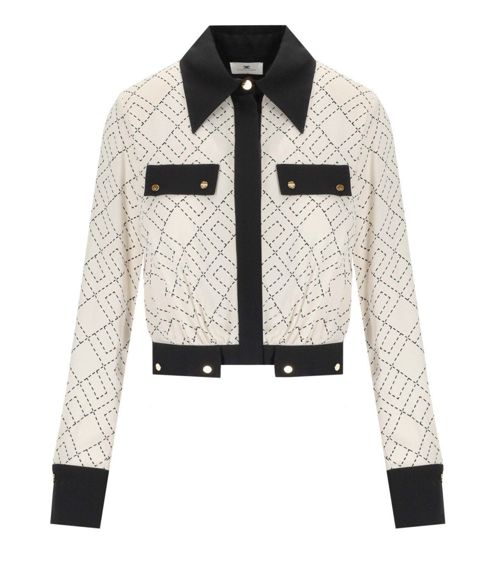 Elisabetta Franchi Milk Bicolored Shirt