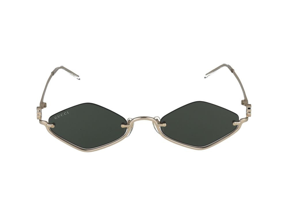 Gucci Geometric Frame Gold-Tone Metal Gucci Sunglasses