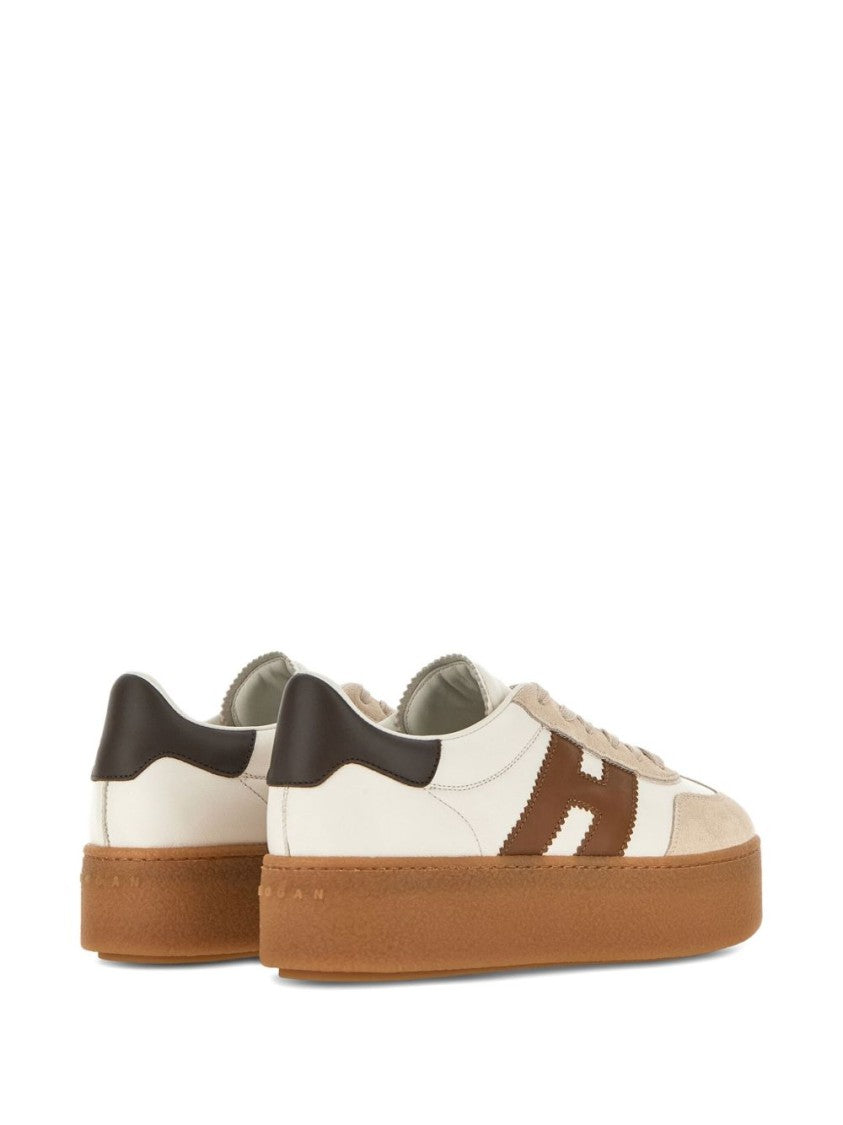 Hogan Beige Sneakers With Chunky Platform Sole