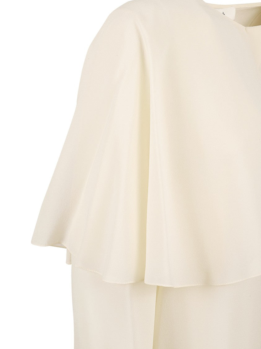 Chloé Silk Shirt With Flowing Cape Overlay