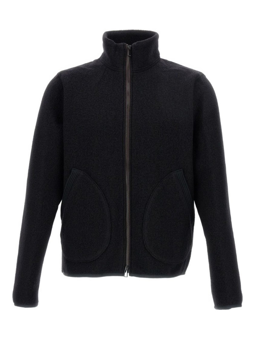 Paul Smith Minimalist Black Jacket With High Collar