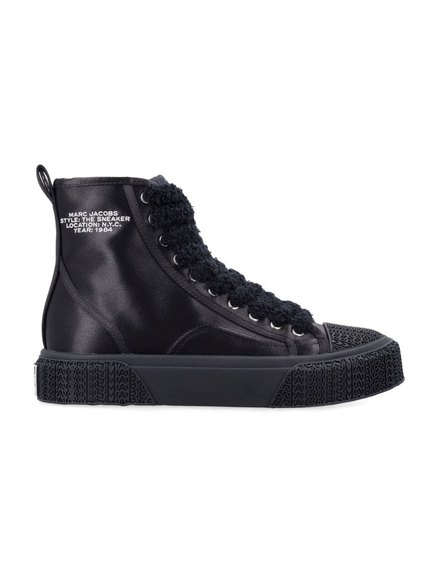 Marc Jacobs The High Top Black Satin Woman's Sneakers