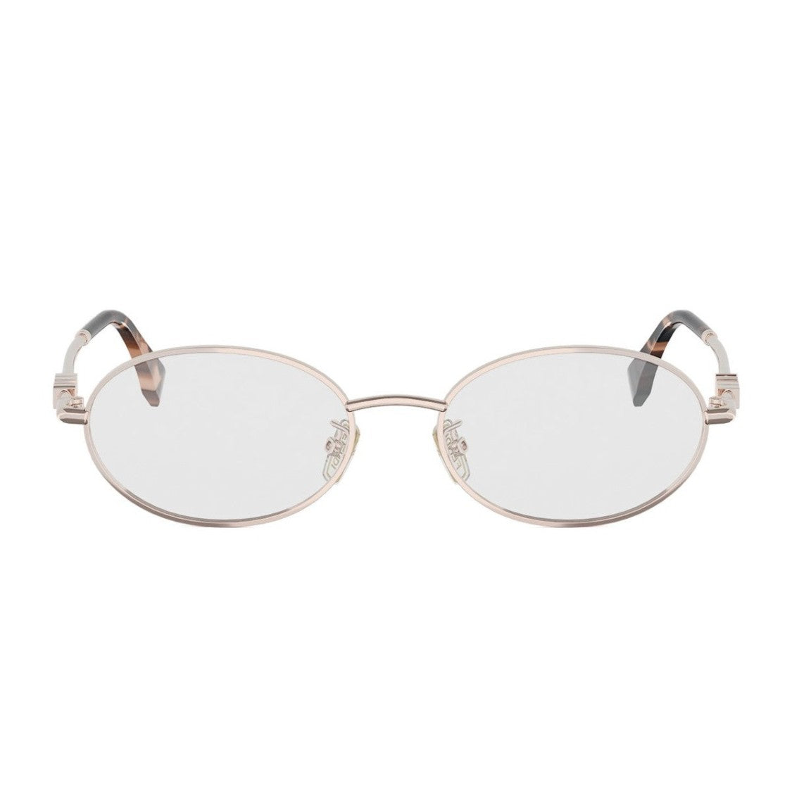 Fendi Rose Gold Fendigraphy Metal Oval Sunglasses
