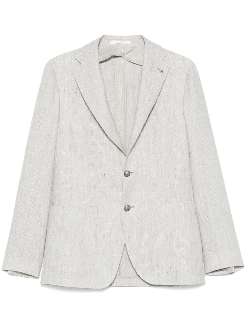 Tagliatore Tailored Herringbone Pattern Jacket