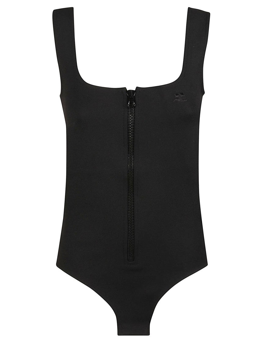 Courrèges Cut-Out Stretch Square Neck Bodysuit