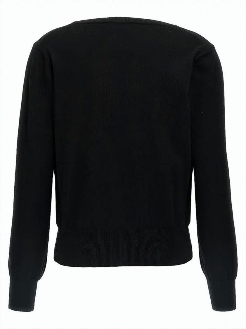 Vivienne Westwood Cropped Black Sweater With Boat Neckline