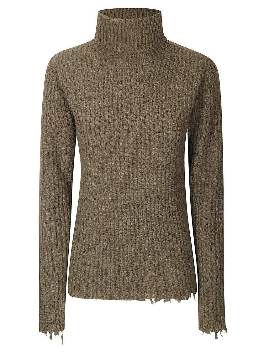 Uma Wang High Neck Rib Sweater