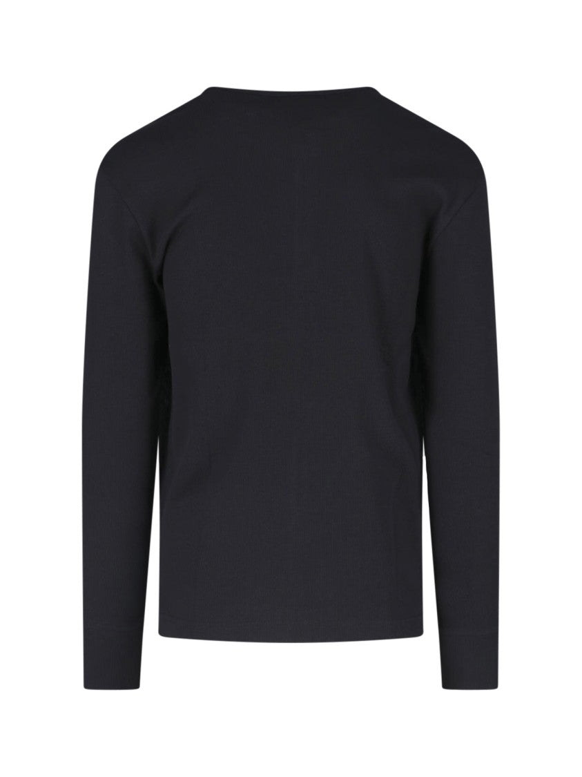 Burberry Long-Sleeve Black Cotton T-Shirt With Logo Detail