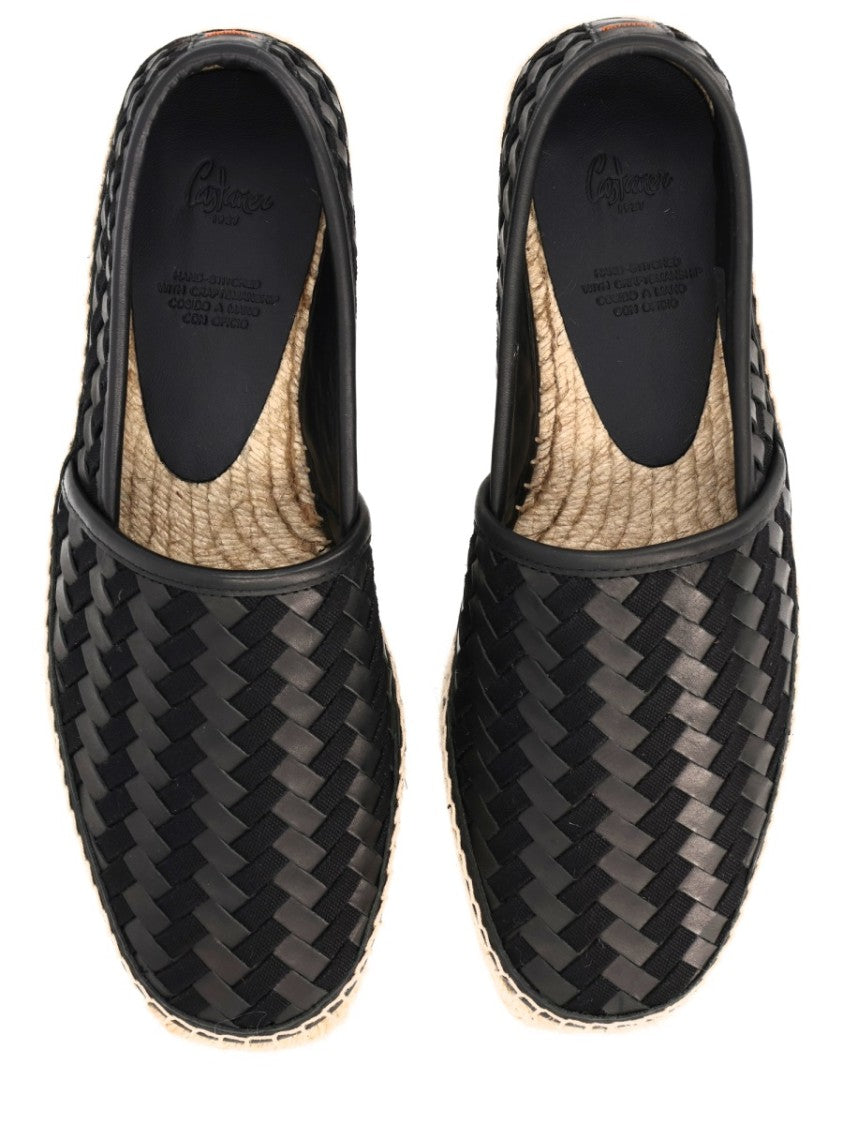 Castaner Paul Leather Woven Pattern Loafers