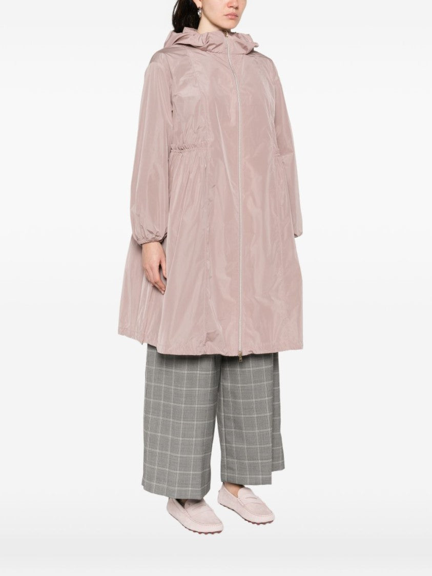 Herno Pink Ruffled Details Hooded Parka